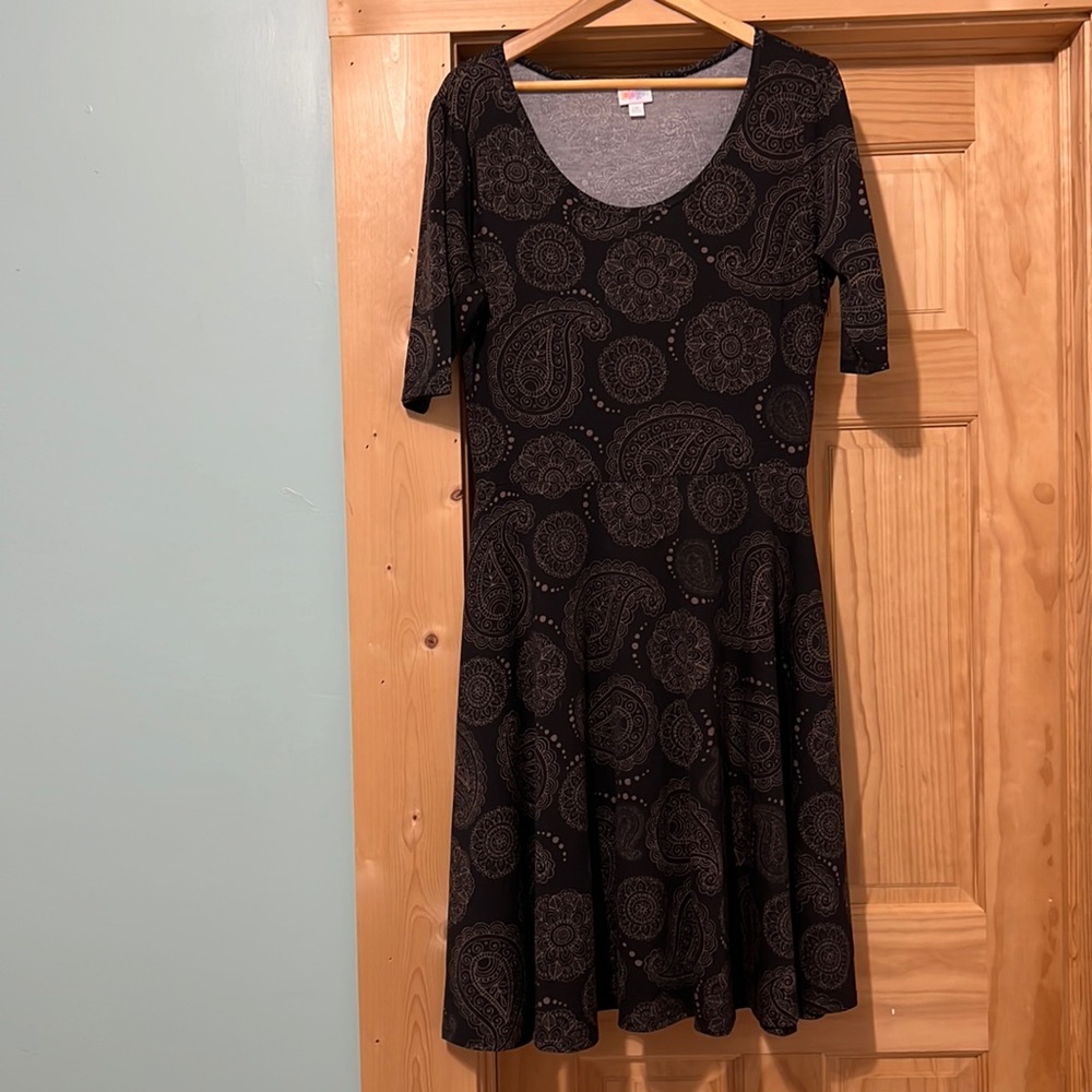 Lula Roe Black nicole dress 2XL in black.  Excellent condition.